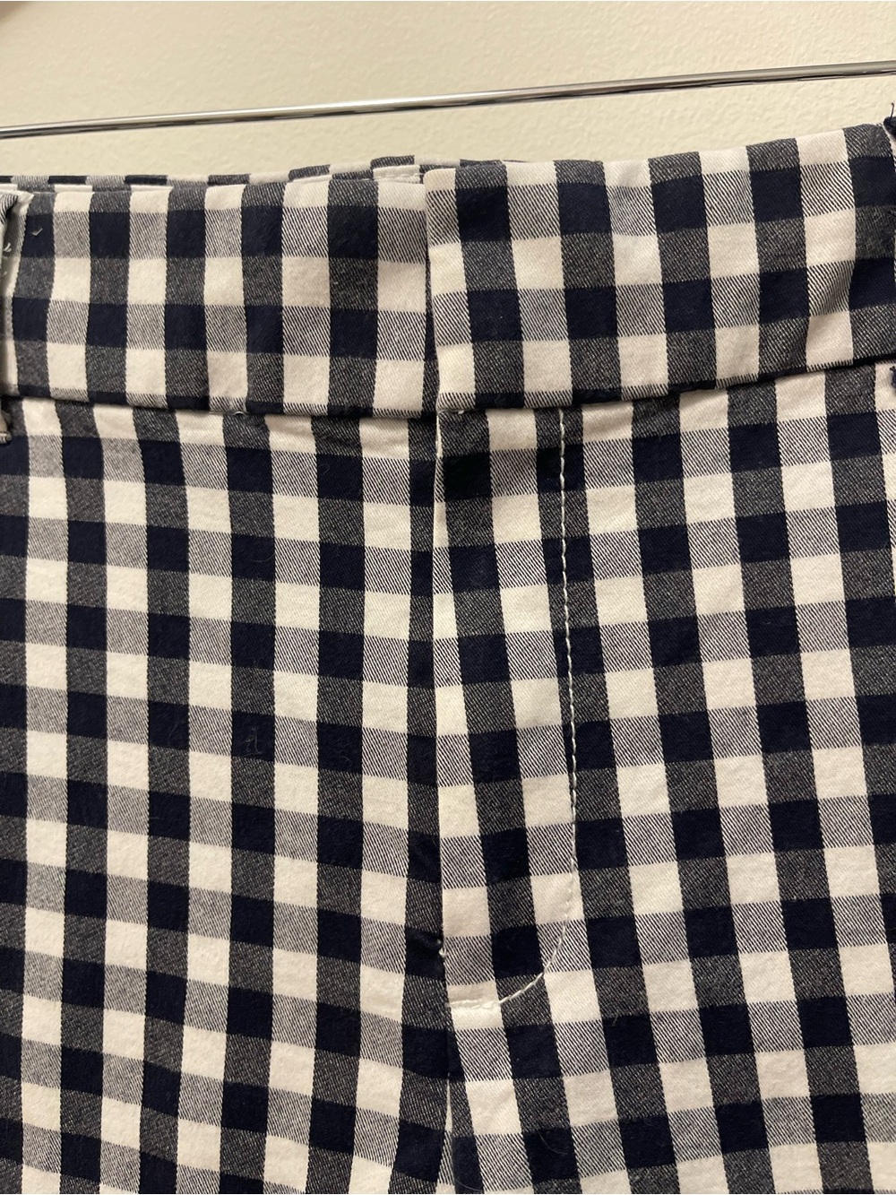 J Crew Women's Navy and White Gingham Shorts - Picture 5 of 8